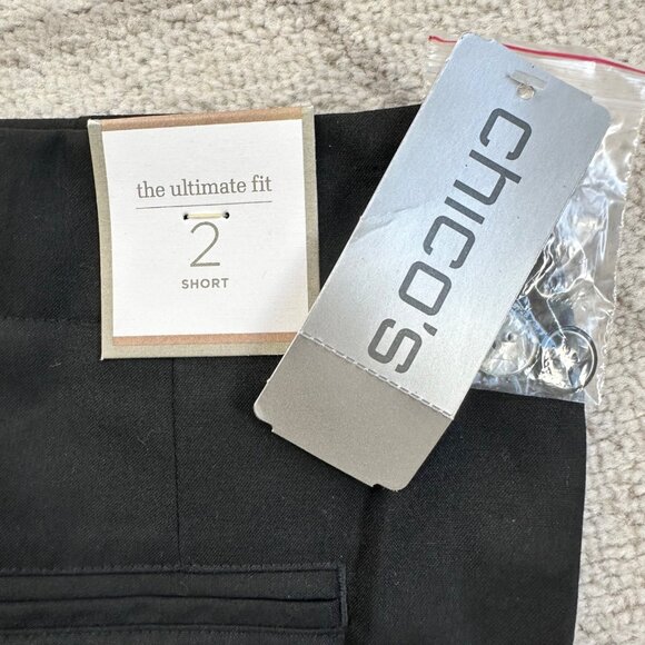 NWT Chico's the Ultimate Fit Slimming Black Wide Leg Front Pleat Pant (L/12) - Picture 5 of 7